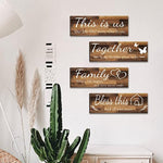 4 Pieces Rustic Wooden Brown Farmhouse Wall Art - 4.7 x 13.8 Inch