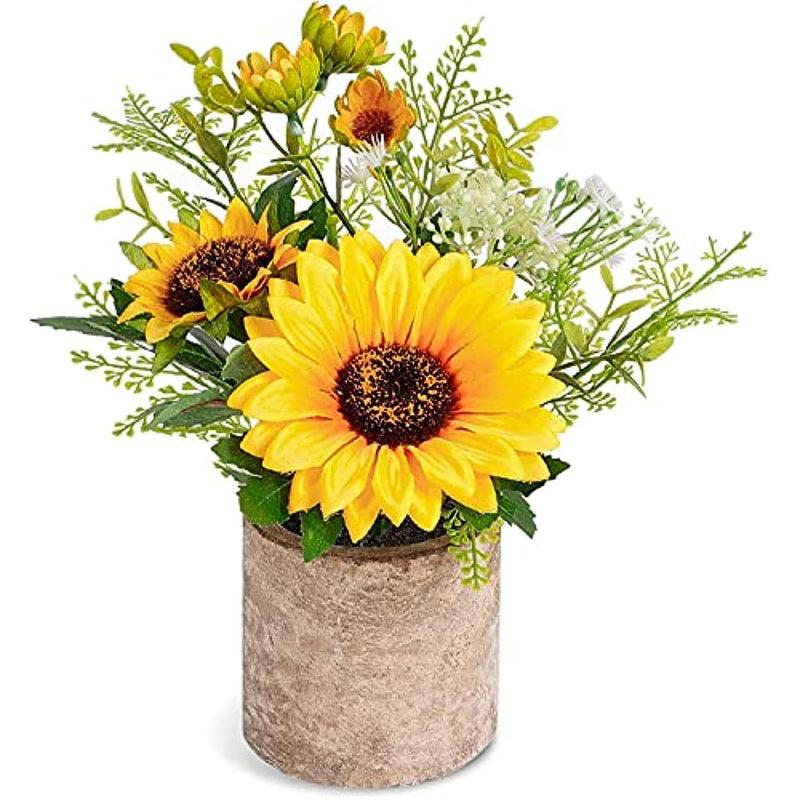 Sunflower Artificial Flowers Pot for Bedroom & Living Room