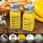 Stainless Steel Lid Glass Salt and Pepper Shakers