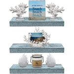 Rustic Engineered Wood Coastal Beach Style Hanging Rectangle Wall Shelves For Home Decor