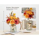 Artificial White Flowers with Vase for Coffee Table Decor