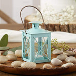 Luminous Metal Mini Lanterns Vintage Teal Light Candle Holders White