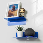 Floating Hanging Shelves with Cable Clips for Bedroom & Gaming Room - Set Of 2