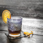 Vintage Glassware Sets Rainbow Embossed Romantic Water Glass Tumbler