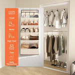 Large Deep Pockets Door Shoe Rack with 3 Hooks