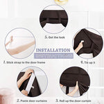 Self Stick Tie Up Shades Tricia Door Window - W 26 x L 69 inches