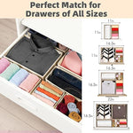 Foldable Closet Organizers and Storage Dresser Drawer Dividers for Clothes, Socks, Scarves & Ties