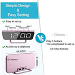 Super Slim LED Digital Alarm Clock With Diming Mode And 4 Levels Brightness