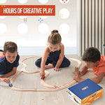 52 Pcs Wooden Train Set 2 Bonus Toy Trains Train Sets For Kids