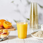 12Oz Champagne Gold Plastic Cups 100 Pcs