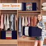 Storage Bag Organizer with Reinforced Handle Thick Fabric for Comforters