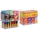 Set of 4 Clear Pantry Organizer Bins with Wide Open Front, 12" Wide