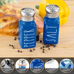 Stainless Steel Lid Glass Salt and Pepper Shakers