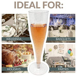 100 Bulk Pack Silver Glitter Plastic Champagne Flutes 4 5 Oz