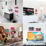 Floating Hanging Shelves with Cable Clips for Bedroom & Gaming Room - Set Of 2