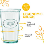 Relief Hiball Drinking Glass Recycled Green Glass Drinkware