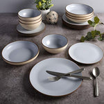 Classic Double Bowl Dinnerware Set Service For 4 16Pcs