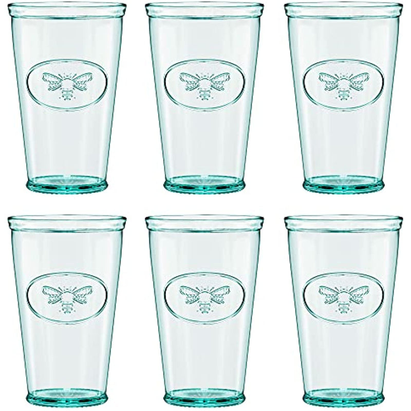 Relief Hiball Drinking Glass Recycled Green Glass Drinkware