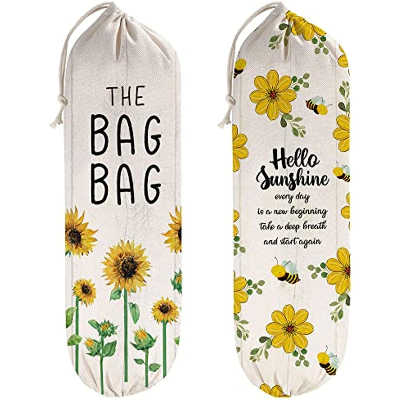 2Pcs Sunflower Plastic Bag Holder for Kitchen