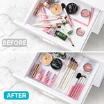 4-Size Versatile Bathroom and Vanity Drawer Organizer Trays