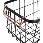 Stackable Metal Wire Rectangular Storage Basket Set For Kitchen or Bathroom, 2 Count