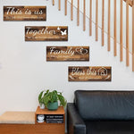 4 Pieces Rustic Wooden Brown Farmhouse Wall Art - 4.7 x 13.8 Inch