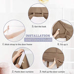 Self Stick Tie Up Shades Tricia Door Window - W 26 x L 69 inches