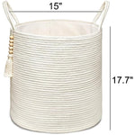 Decorative Rope Basket Wooden Bead Decoration with Handles