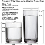 Classic 8 Piece Premium Quality Plastic Tumblers In Clear
