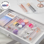 10-Piece Stackable Clear Drawer Organizer Set