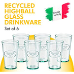 Relief Hiball Drinking Glass Recycled Green Glass Drinkware