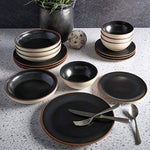 Classic Double Bowl Dinnerware Set Service For 4 16Pcs
