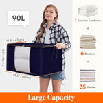 Storage Bag Organizer with Reinforced Handle Thick Fabric for Comforters