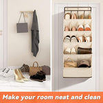 Large Deep Pockets Door Shoe Rack with 3 Hooks