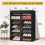 28 Pairs Portable Double Row with Nonwoven Fabric Cover Shoe Rack