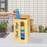Bamboo Trash Bag Dispenser Wall Mounted