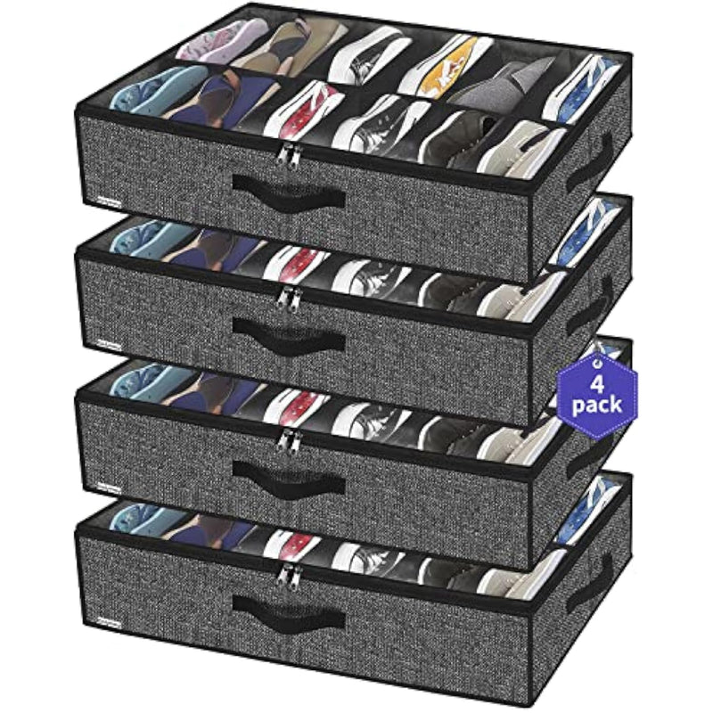 Underbed Solution Shoes Container Bags with Sturdy Sidewall & Reinforced Handles