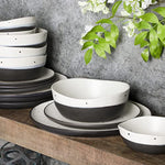 Classic Double Bowl Dinnerware Set Service For 4 16Pcs