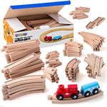 52 Pcs Wooden Train Set 2 Bonus Toy Trains Train Sets For Kids