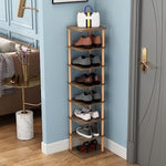 8 Tiers Stylish Wooden Space Saving Shoe Storage Stand/ Shelf/ Tower Free Standing for Entryway