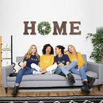 Wood Home Letters for Wall Art with Artificial Eucalyptus